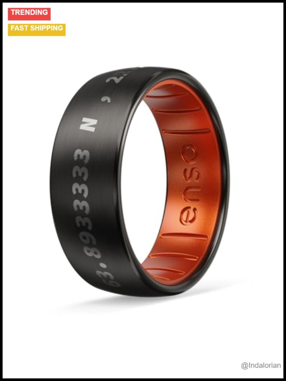 Silicone Ring Band with Zirconium Metal Outer and Silicone Inner
